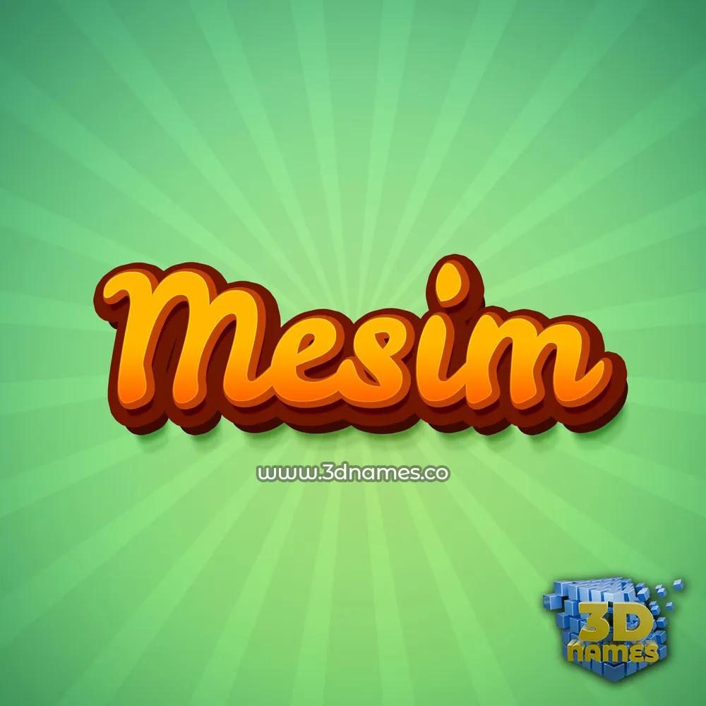mesim in Green Rays style - 3D name wallpaper