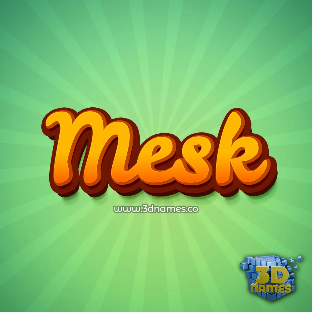 mesk in Green Rays style - 3D name wallpaper