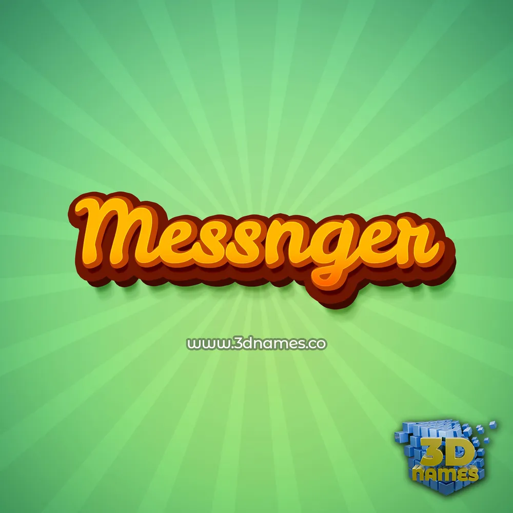 messnger in Green Rays style - 3D name wallpaper