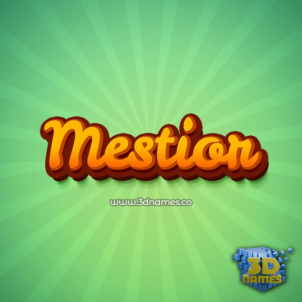 mestior in Green Rays style - 3D name wallpaper
