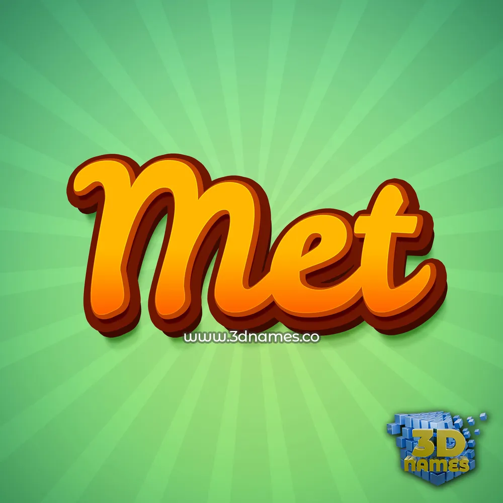met in Green Rays style - 3D name wallpaper