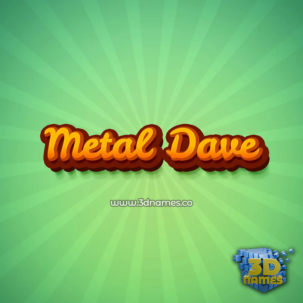 metal dave in Green Rays style - 3D name wallpaper