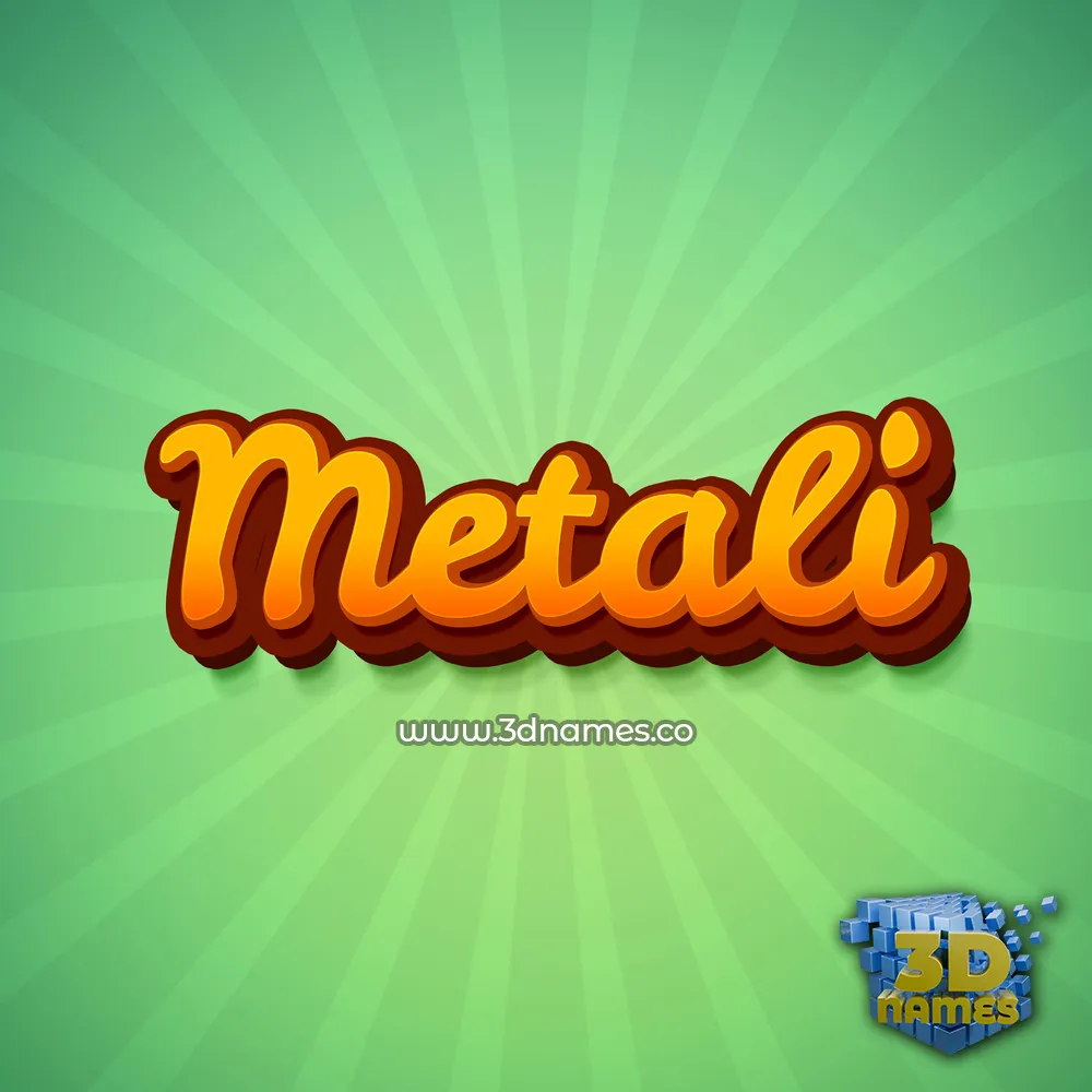 metali in Green Rays style - 3D name wallpaper