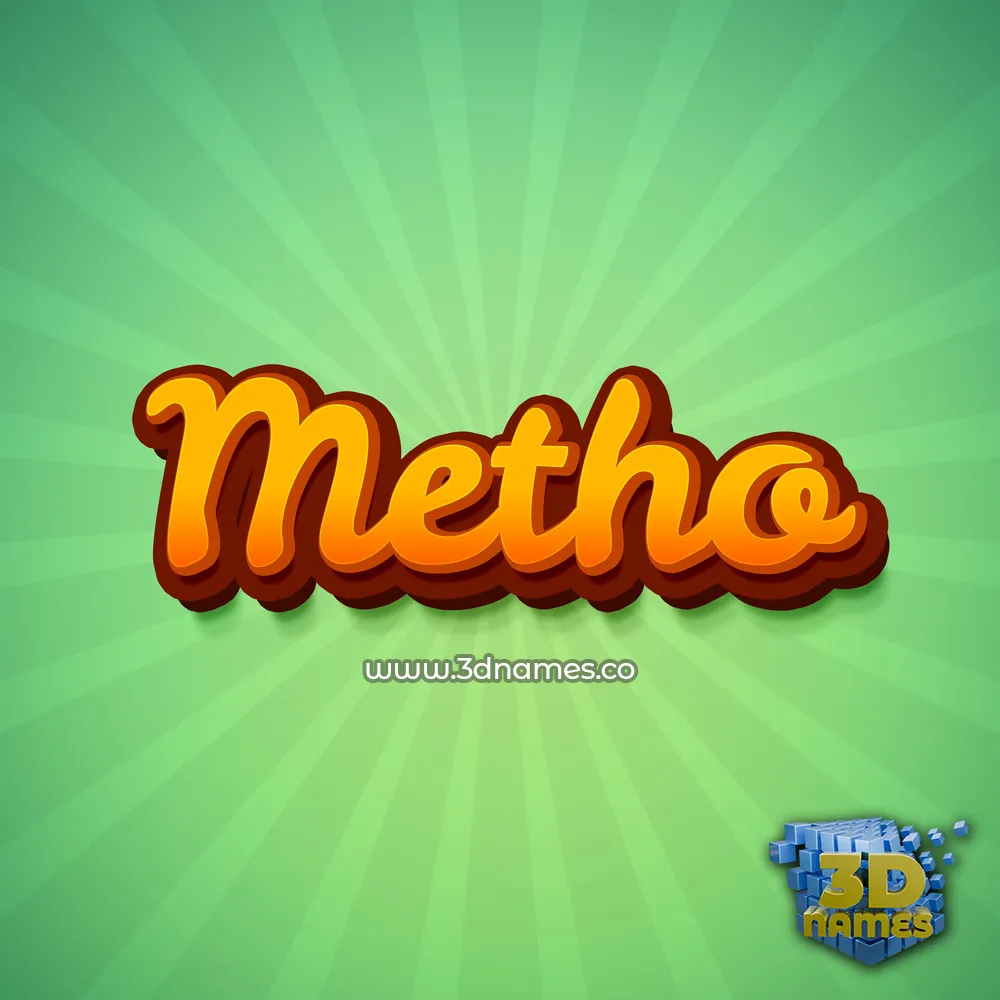 metho in Green Rays style - 3D name wallpaper