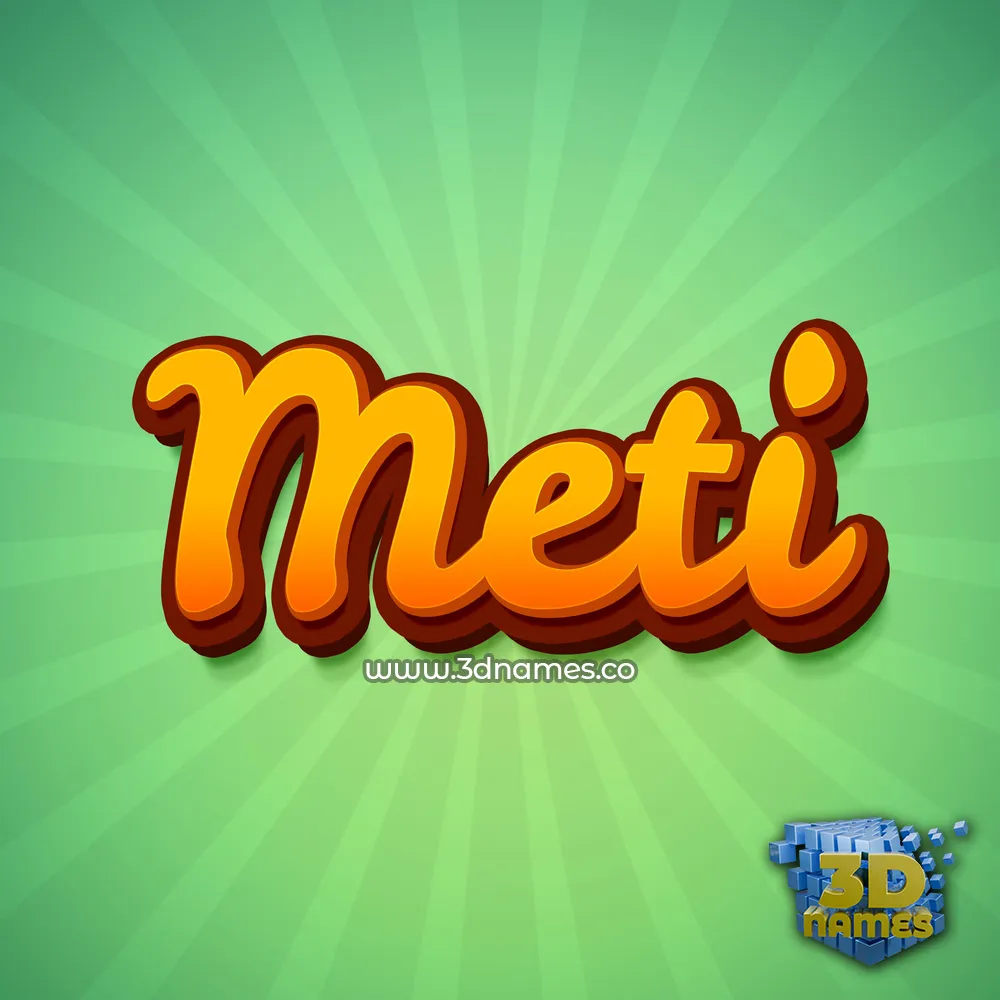 meti in Green Rays style - 3D name wallpaper