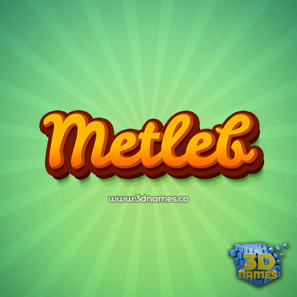 metleb in Green Rays style - 3D name wallpaper