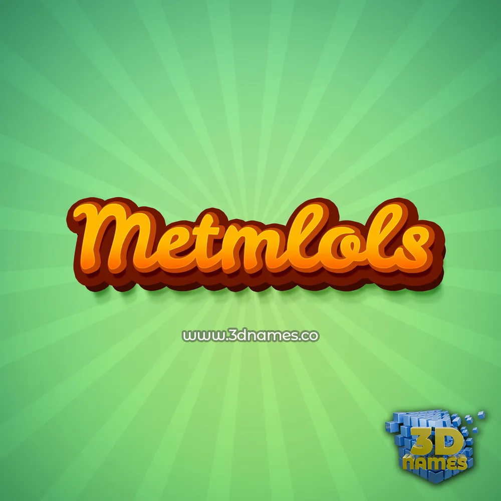 metmlols in Green Rays style - 3D name wallpaper