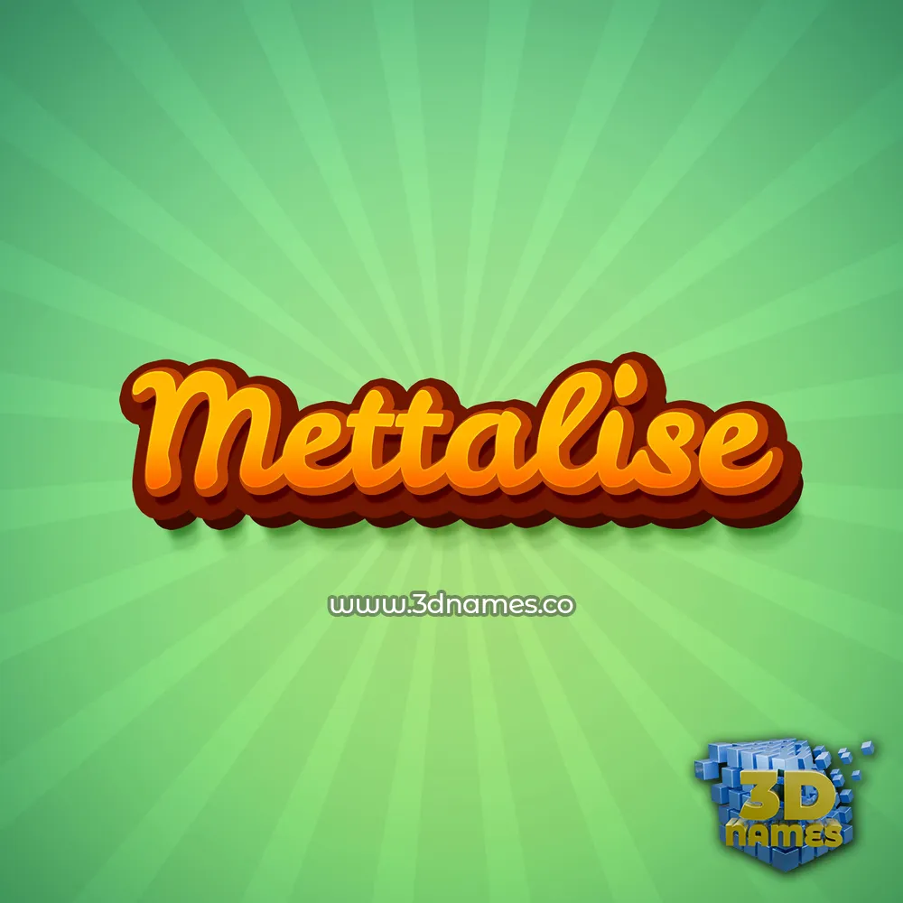 mettalise in Green Rays style - 3D name wallpaper