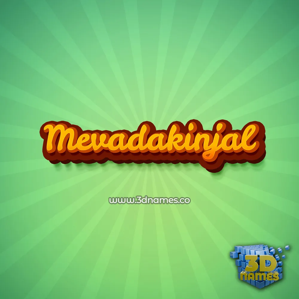 mevadakinjal in Green Rays style - 3D name wallpaper