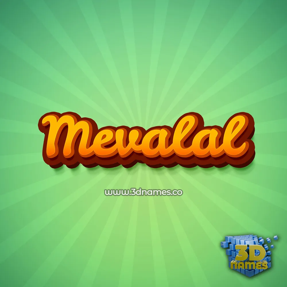 mevalal in Green Rays style - 3D name wallpaper