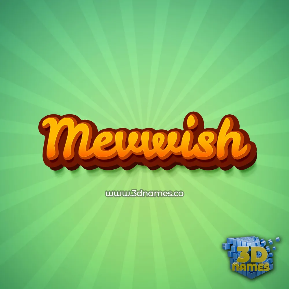 mevwish in Green Rays style - 3D name wallpaper