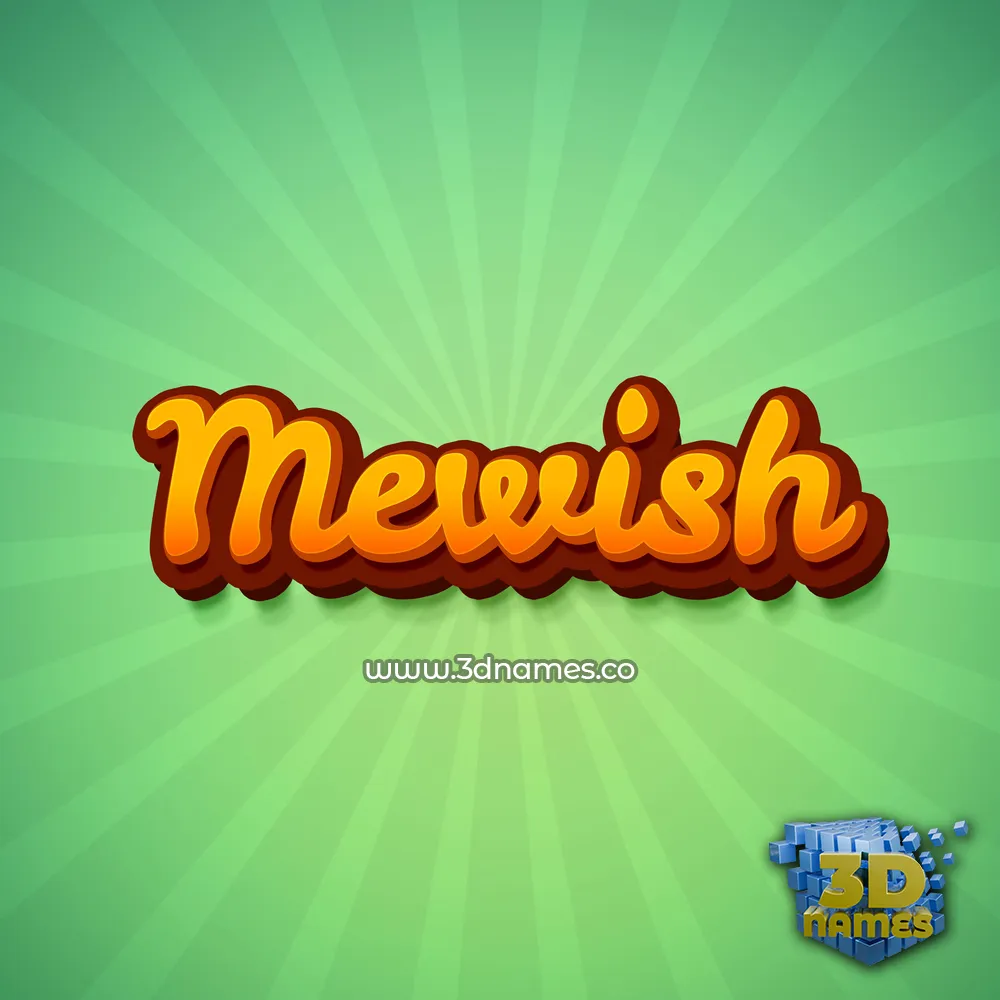 mewish in Green Rays style - 3D name wallpaper