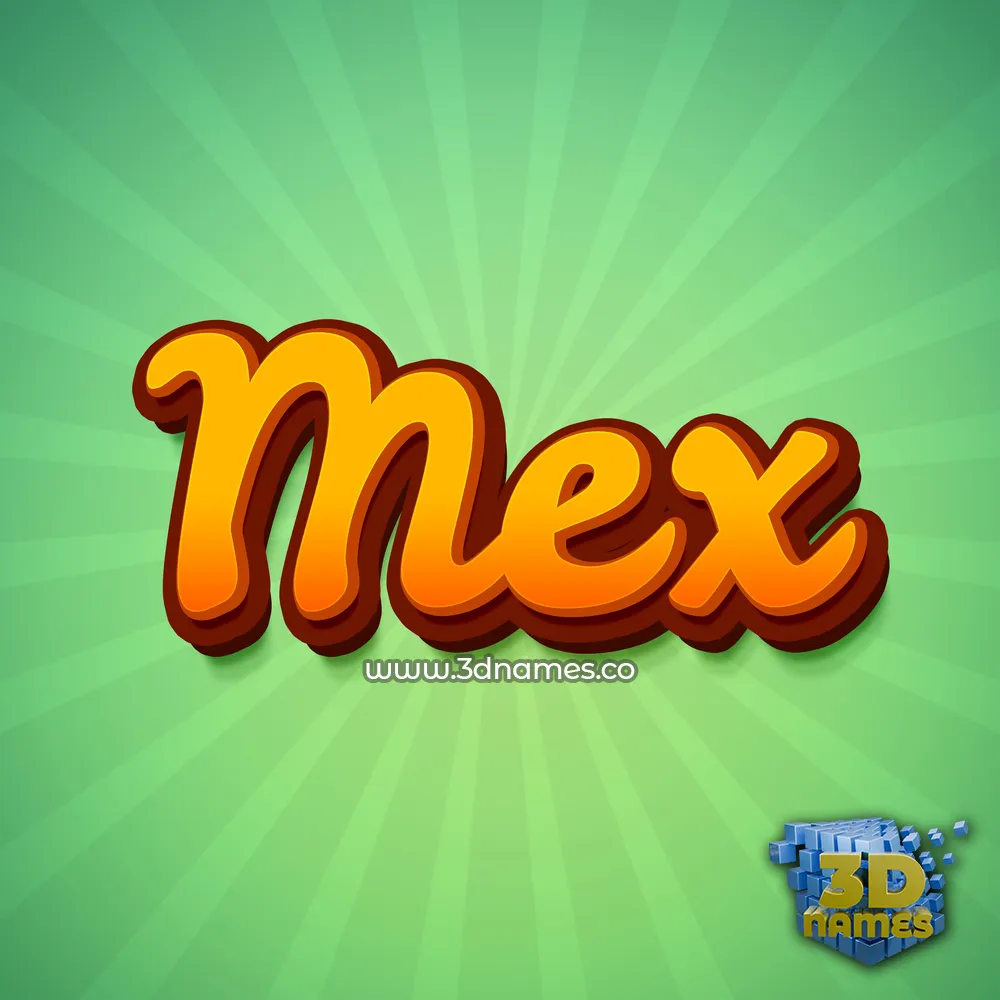 mex in Green Rays style - 3D name wallpaper