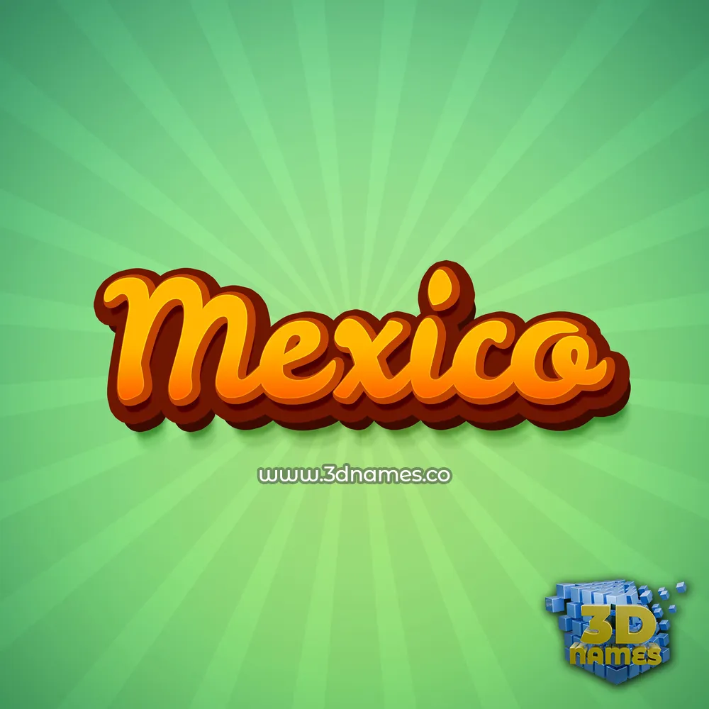 mexico in Green Rays style - 3D name wallpaper