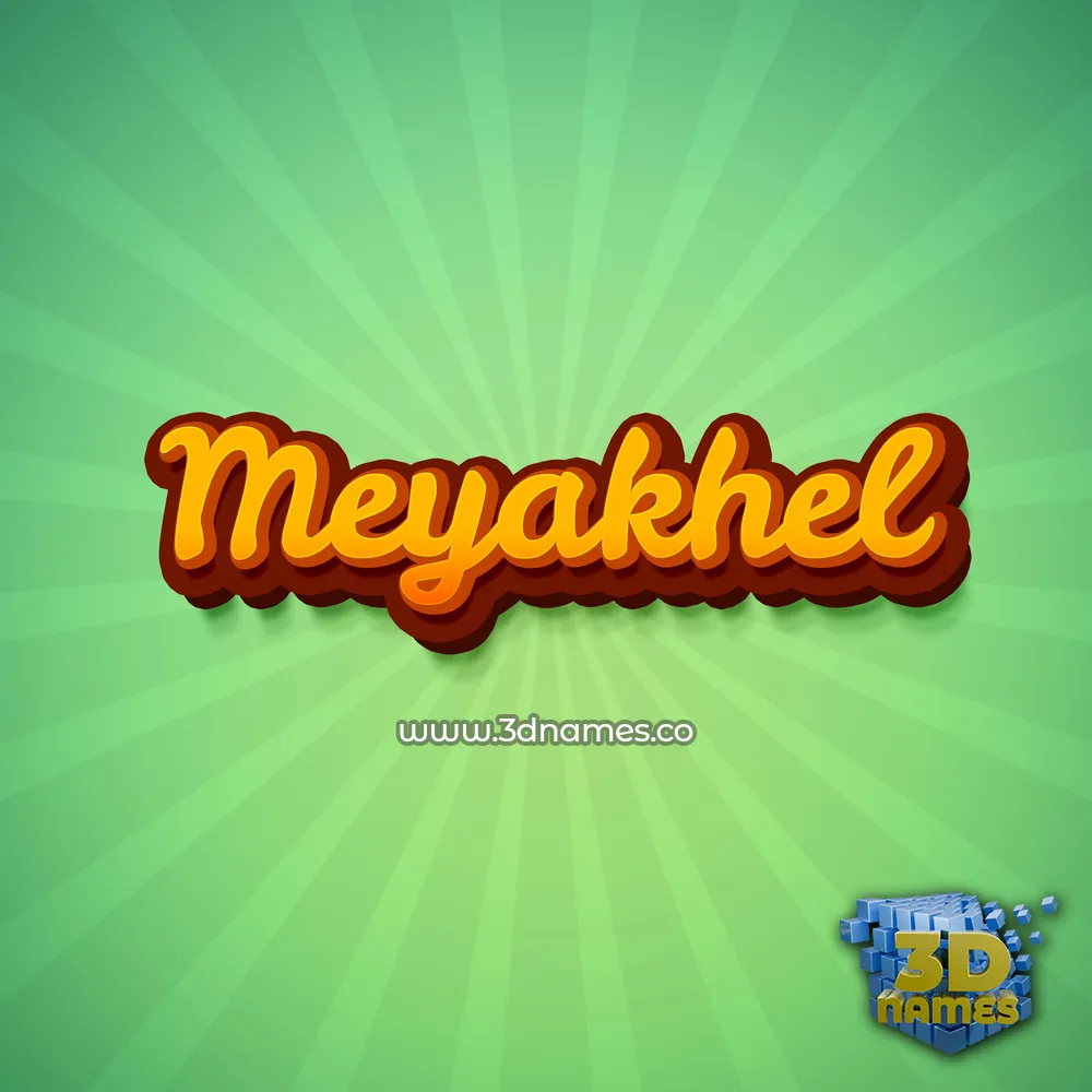 meyakhel in Green Rays style - 3D name wallpaper