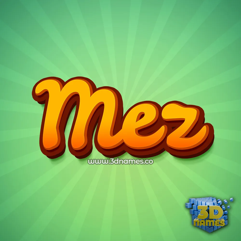 mez in Green Rays style - 3D name wallpaper