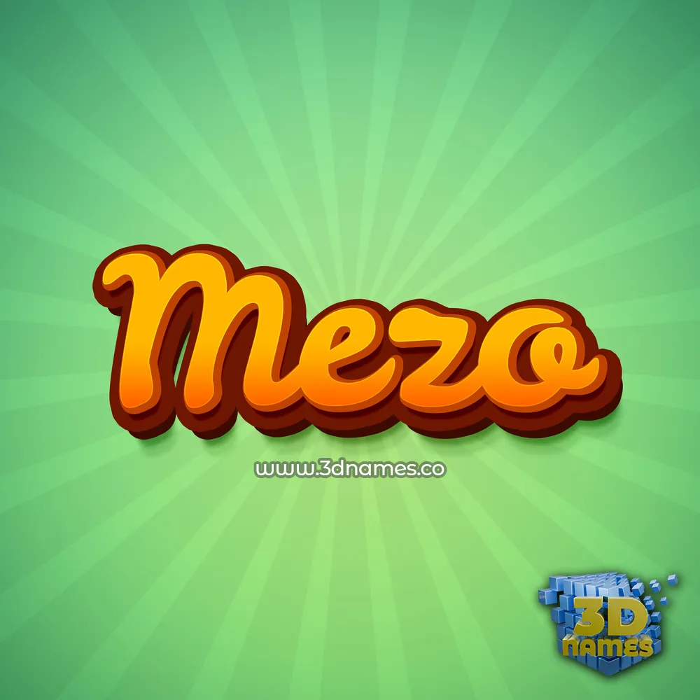 mezo in Green Rays style - 3D name wallpaper