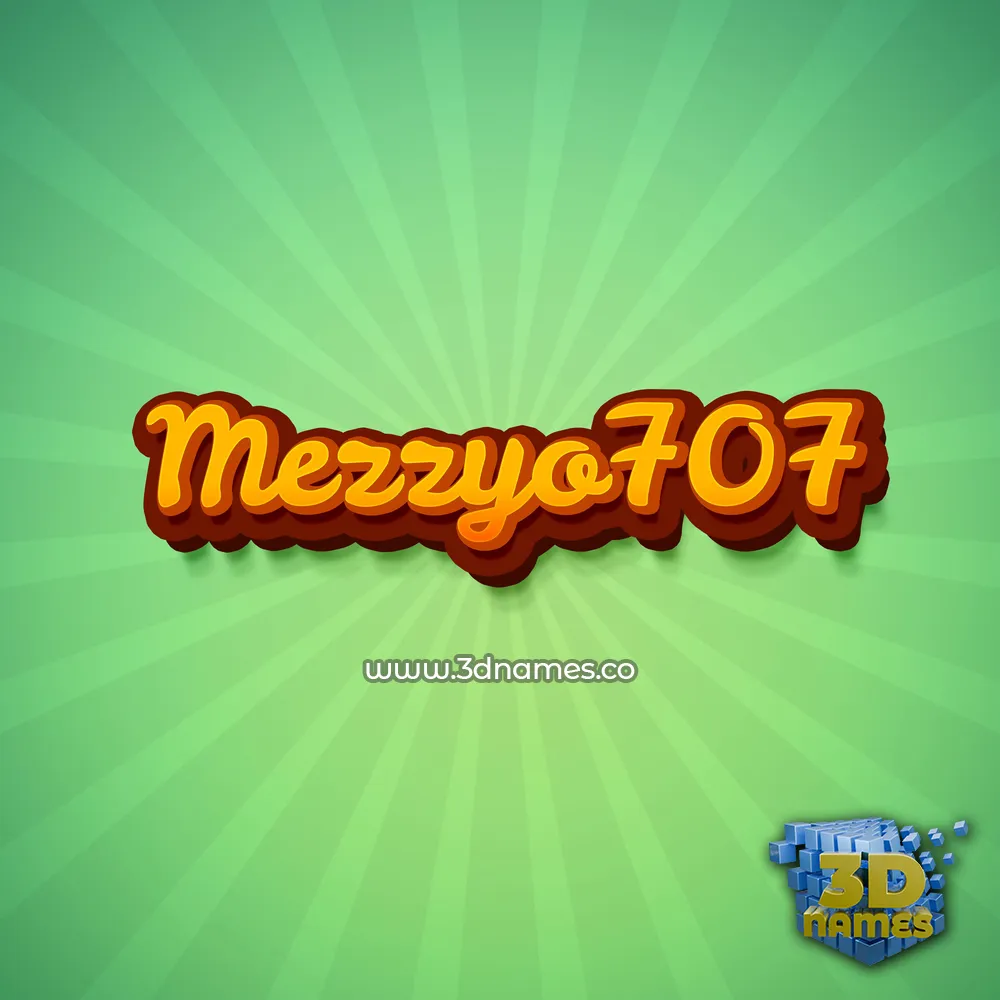 mezzyo707 in Green Rays style - 3D name wallpaper