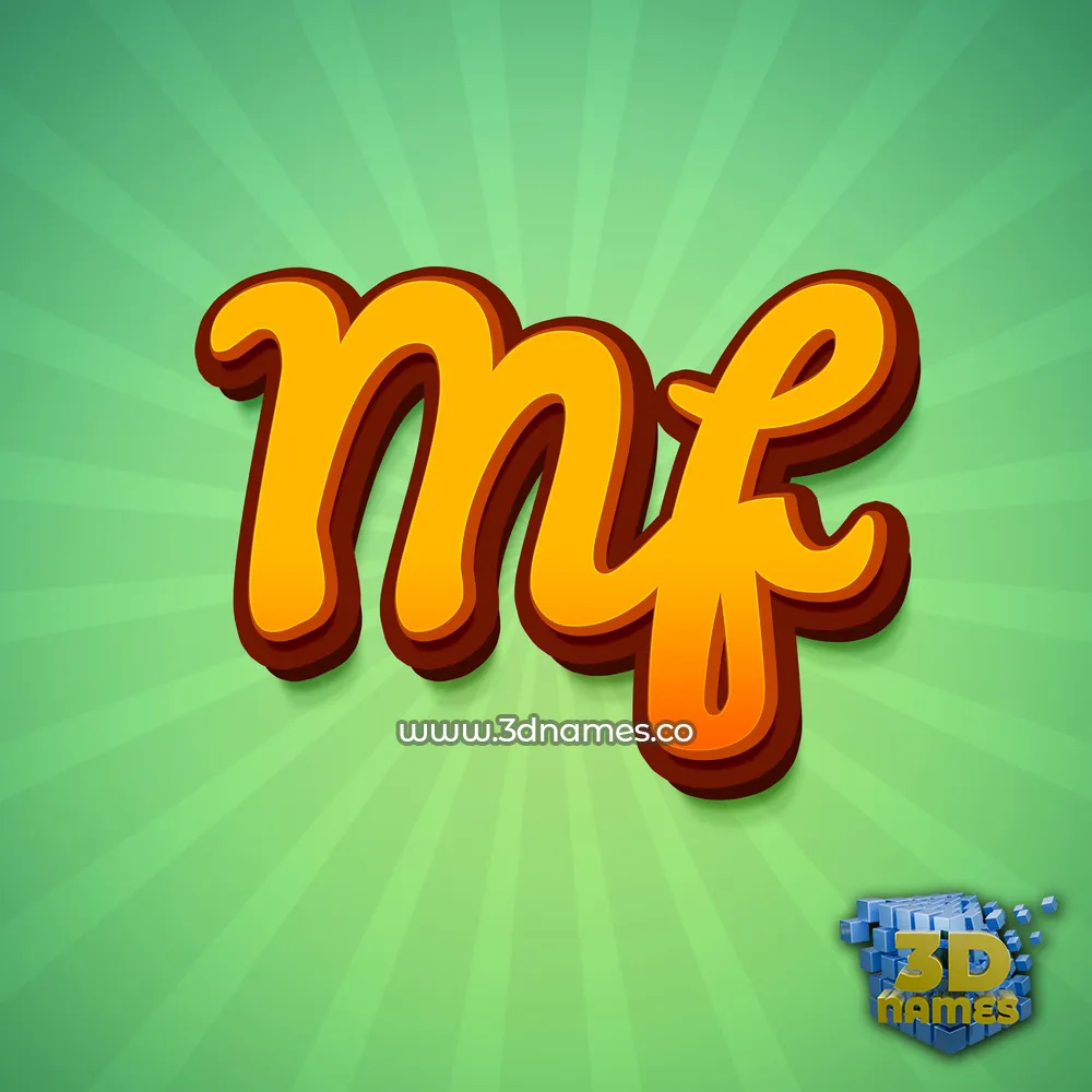 mf in Green Rays style - 3D name wallpaper