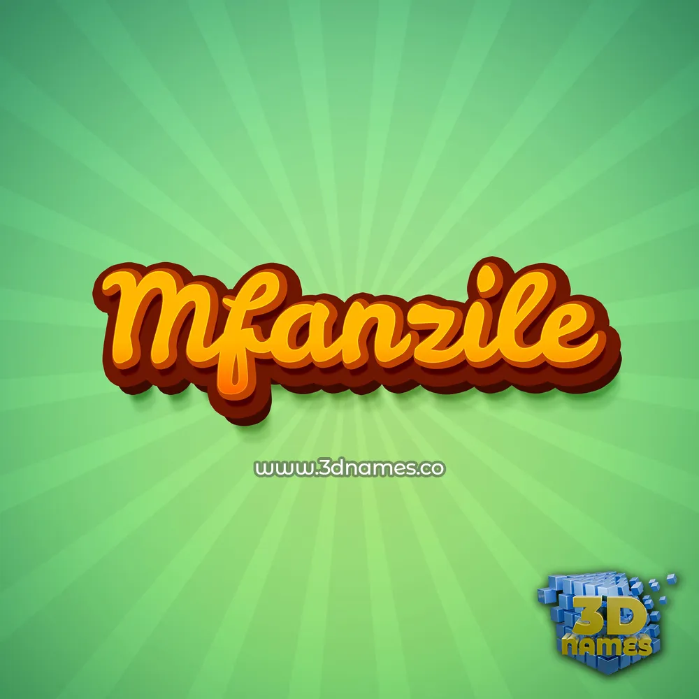 mfanzile in Green Rays style - 3D name wallpaper