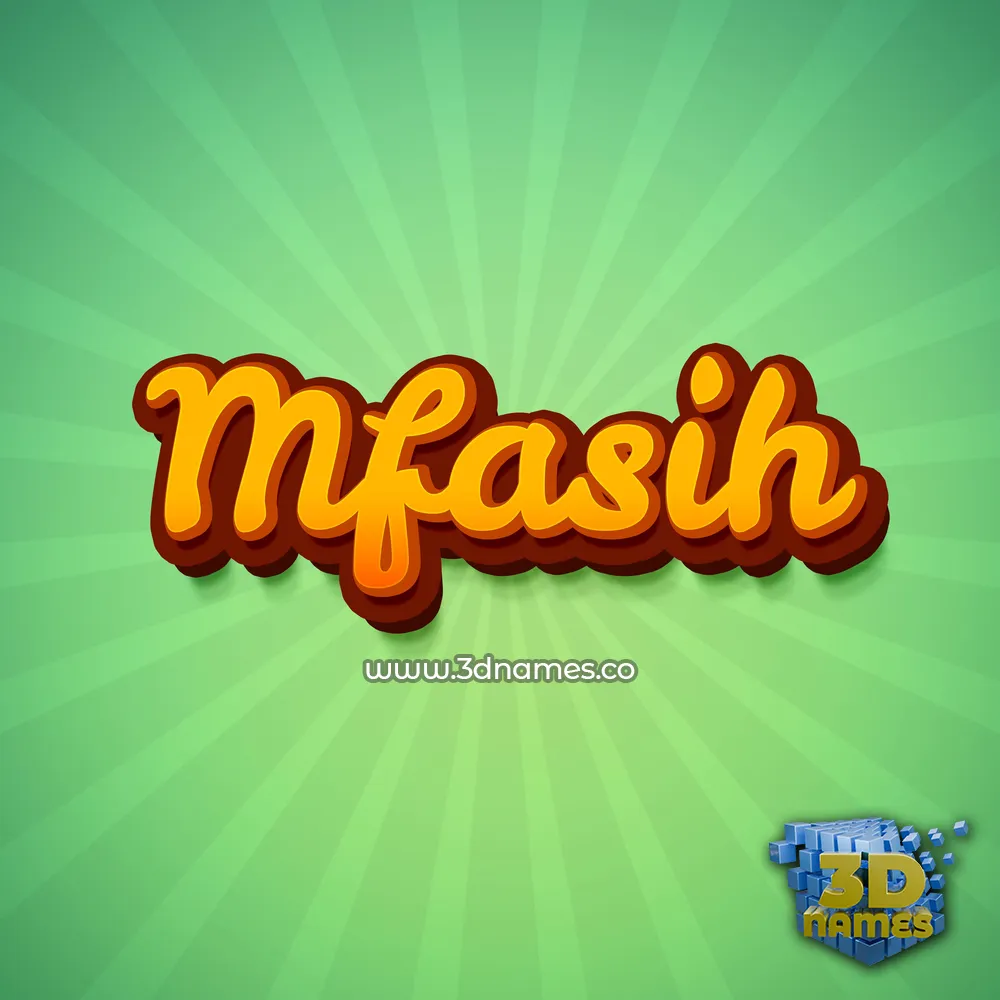 mfasih in Green Rays style - 3D name wallpaper