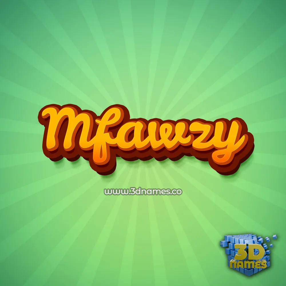 mfawzy in Green Rays style - 3D name wallpaper