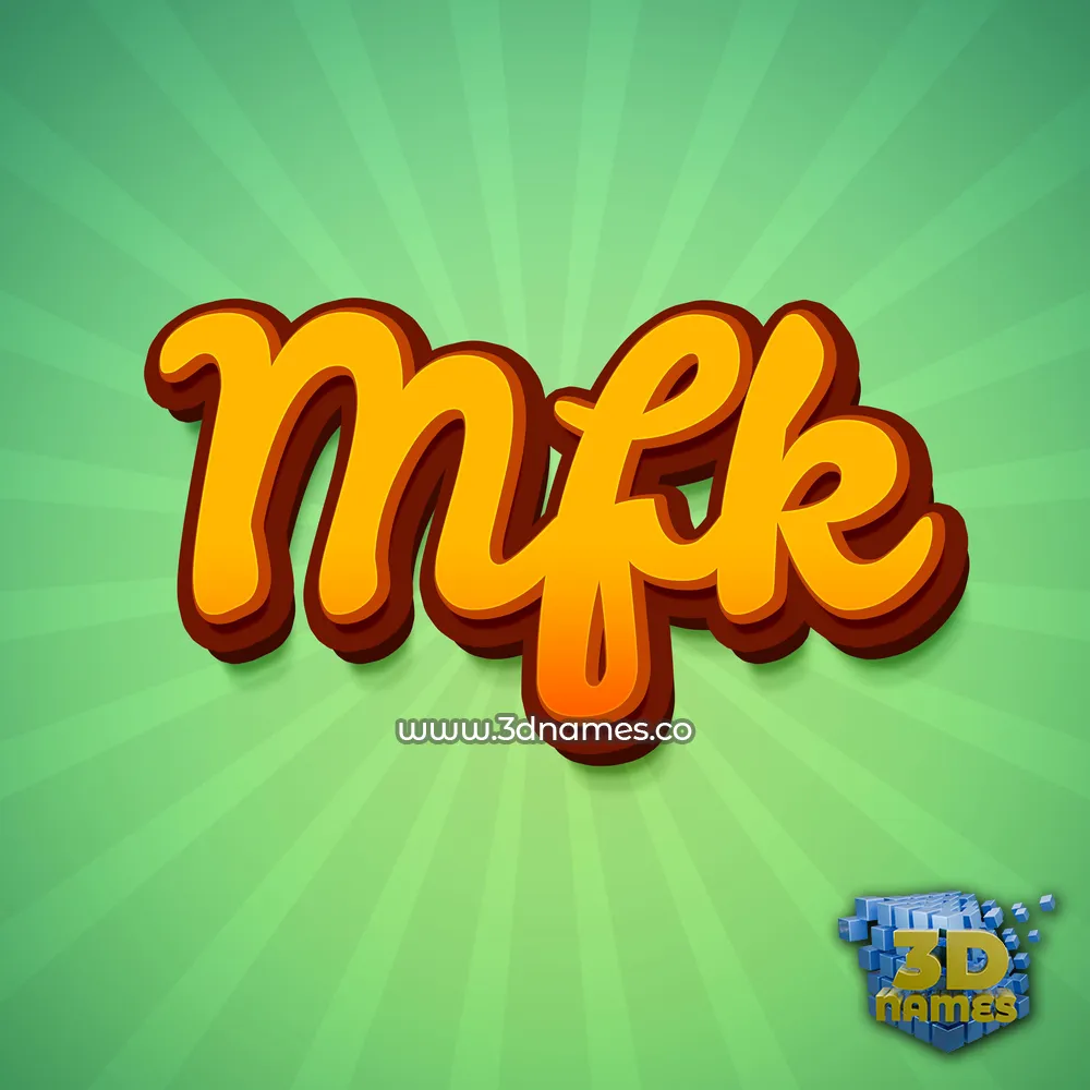 mfk in Green Rays style - 3D name wallpaper