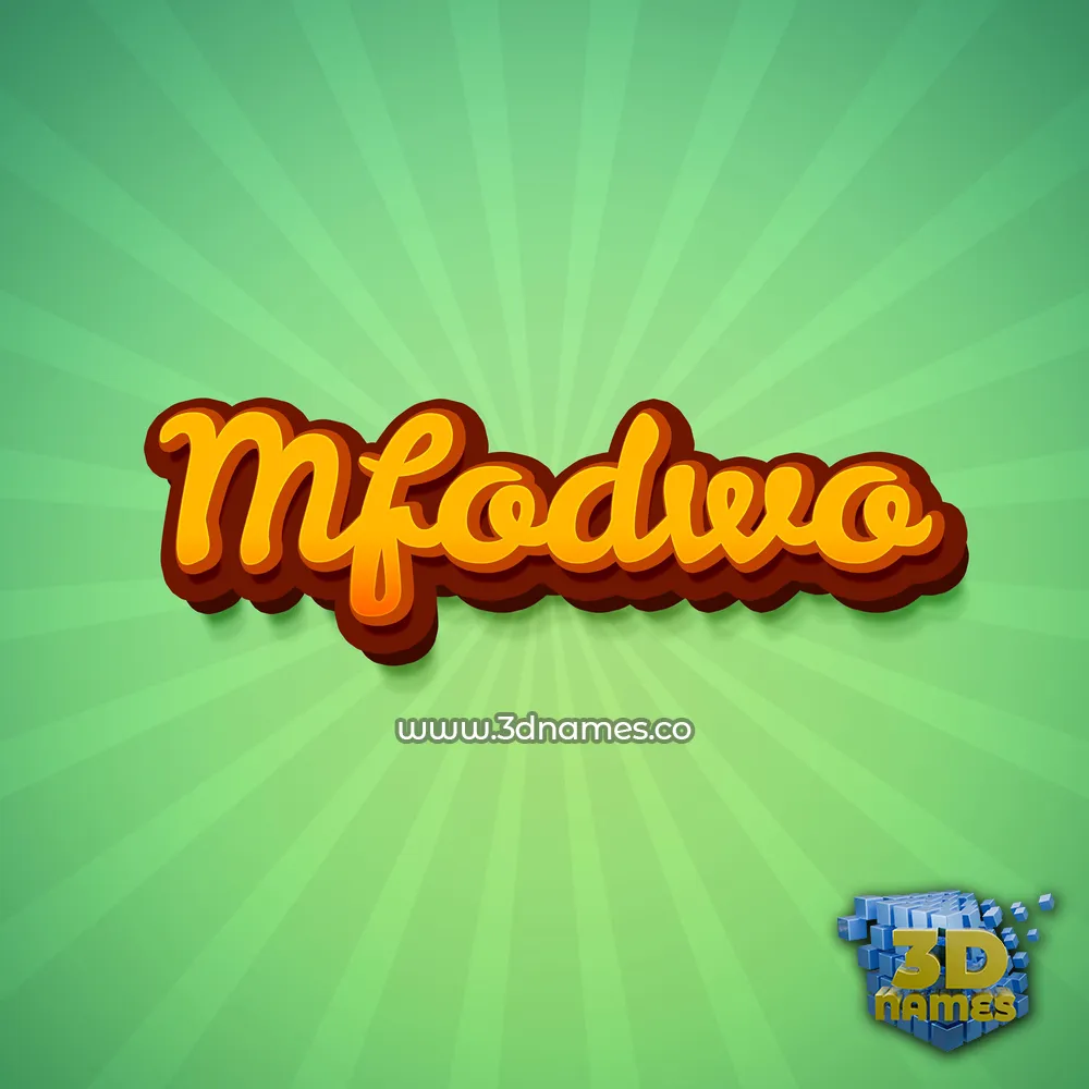 mfodwo in Green Rays style - 3D name wallpaper