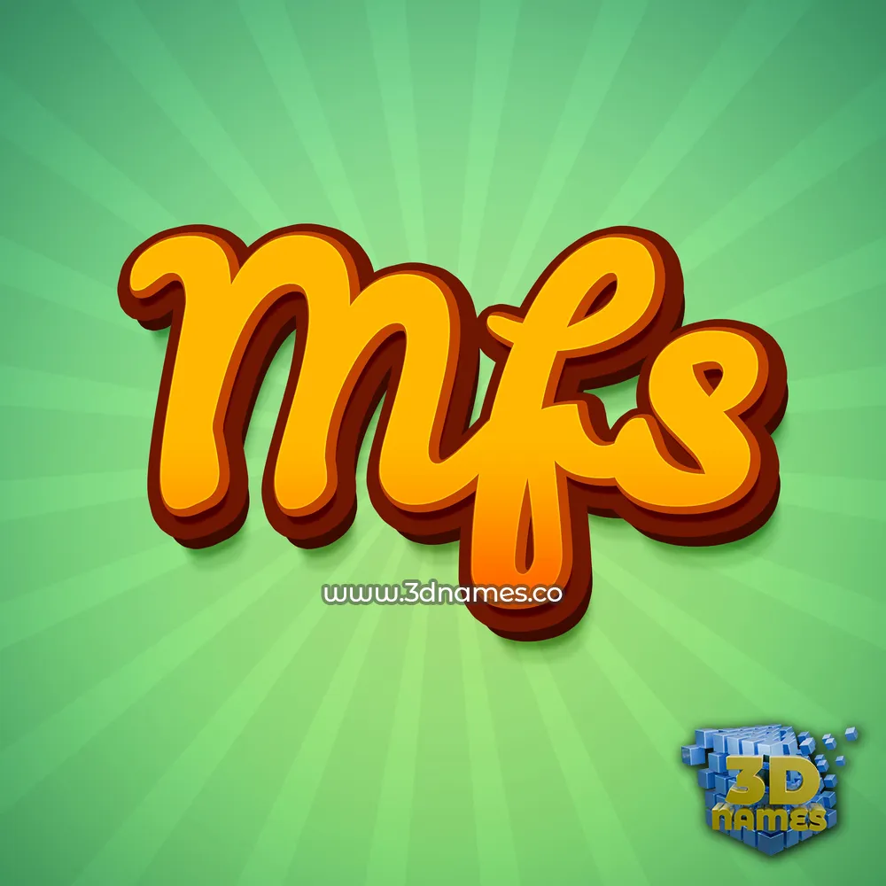 mfs in Green Rays style - 3D name wallpaper