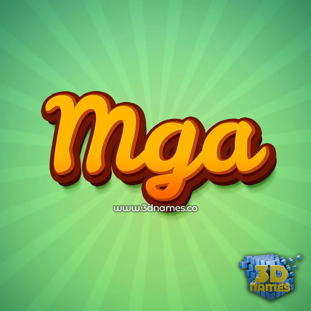 mga in Green Rays style - 3D name wallpaper