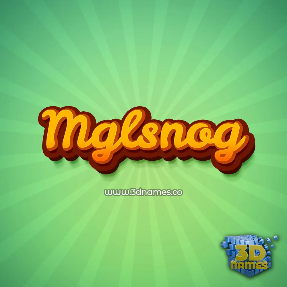 mglsnog in Green Rays style - 3D name wallpaper