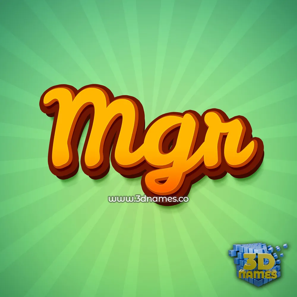 mgr in Green Rays style - 3D name wallpaper