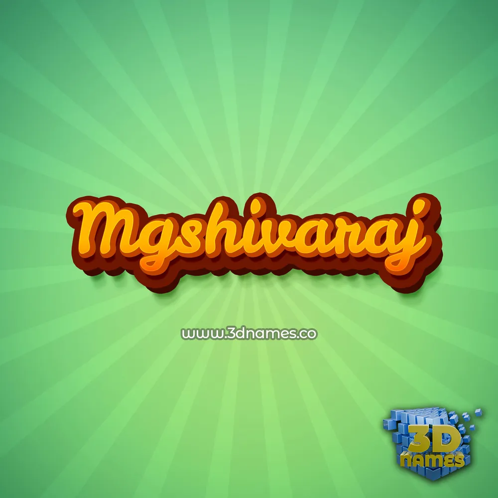 mgshivaraj in Green Rays style - 3D name wallpaper
