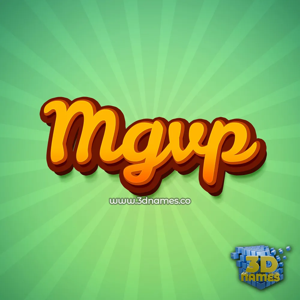 mgvp in Green Rays style - 3D name wallpaper