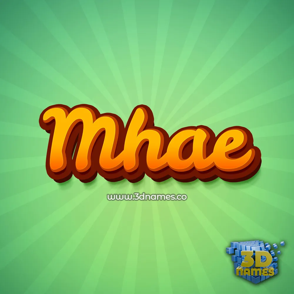 mhae in Green Rays style - 3D name wallpaper