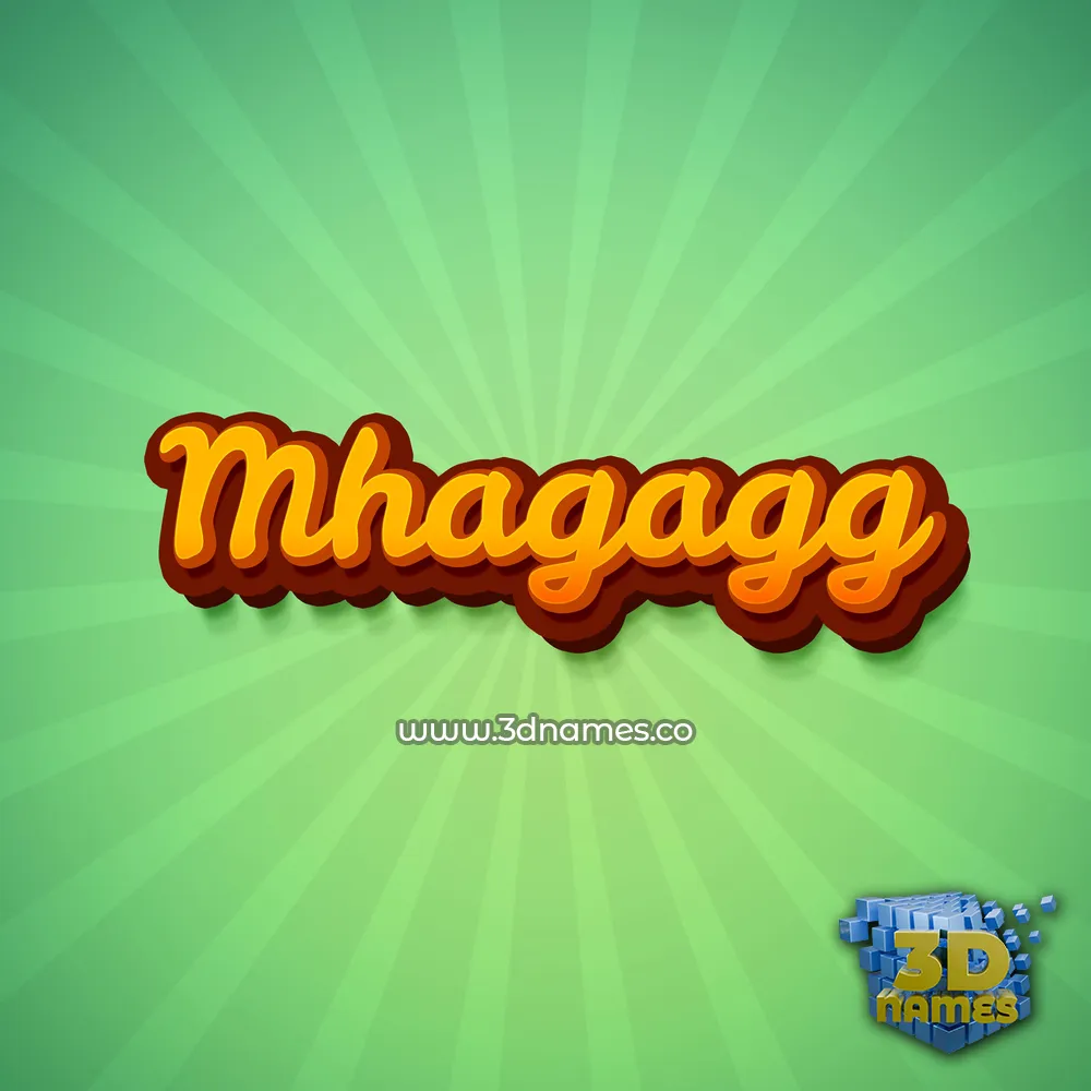 mhagagg in Green Rays style - 3D name wallpaper