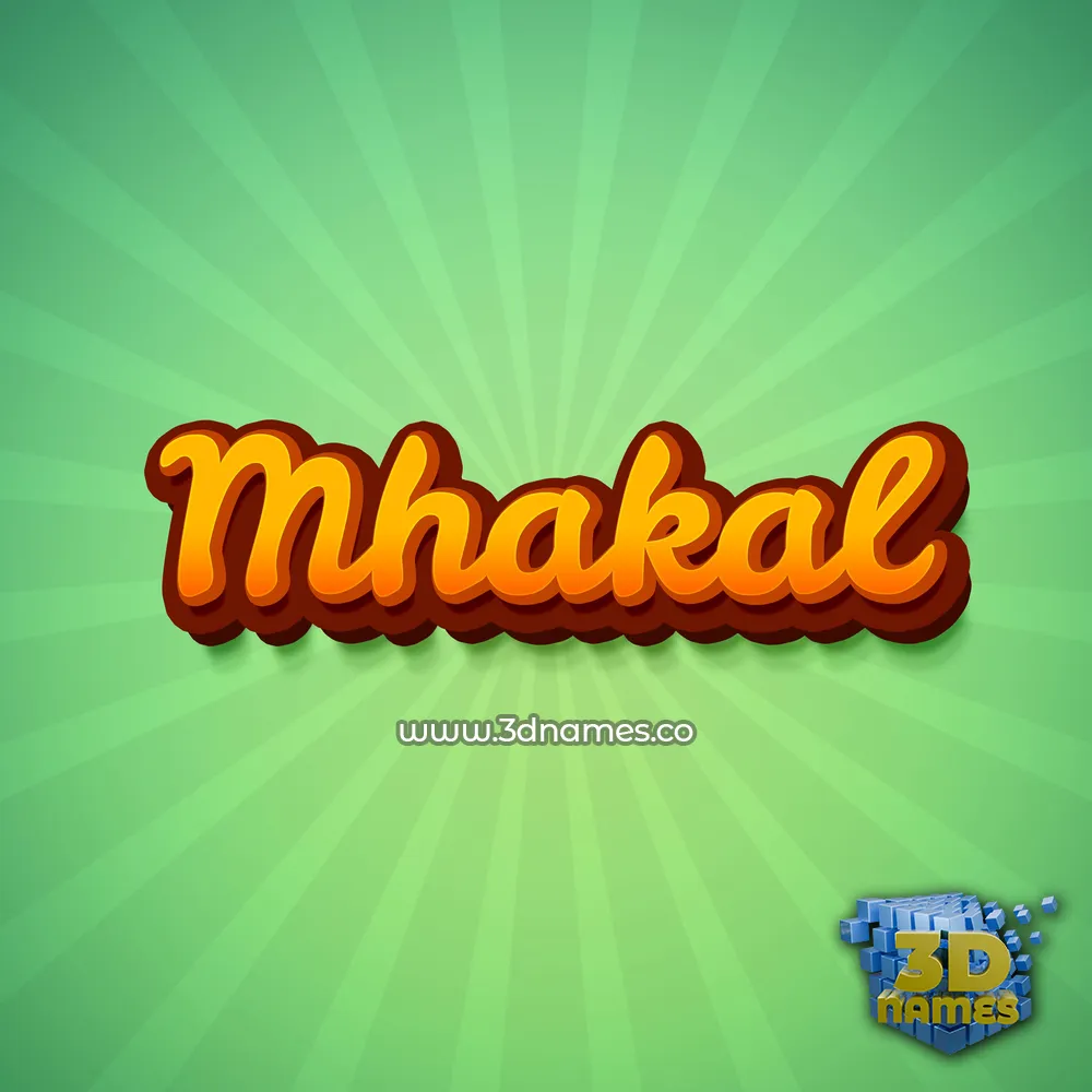 mhakal in Green Rays style - 3D name wallpaper