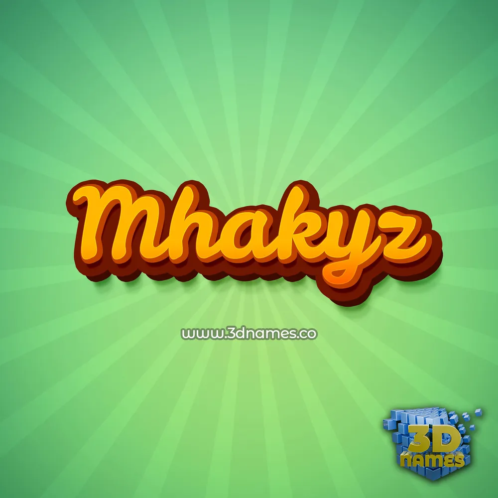 mhakyz in Green Rays style - 3D name wallpaper
