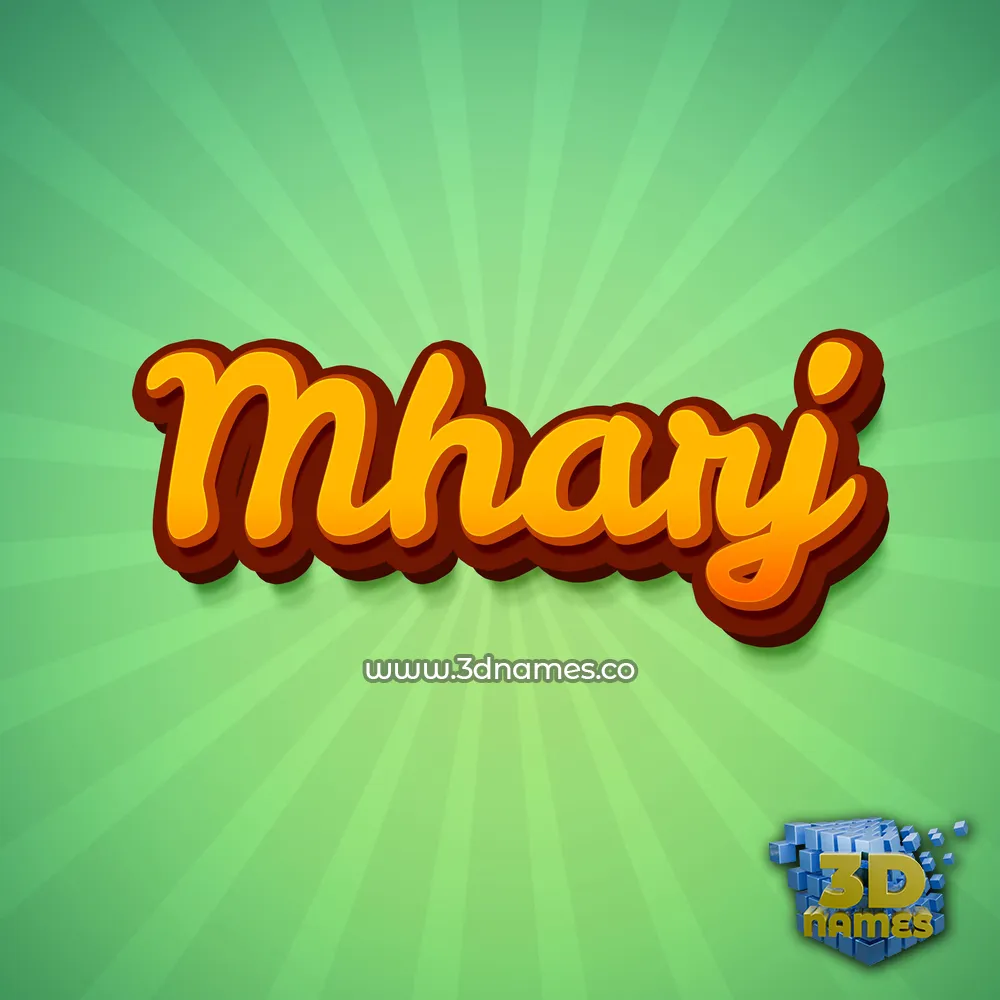 mharj in Green Rays style - 3D name wallpaper