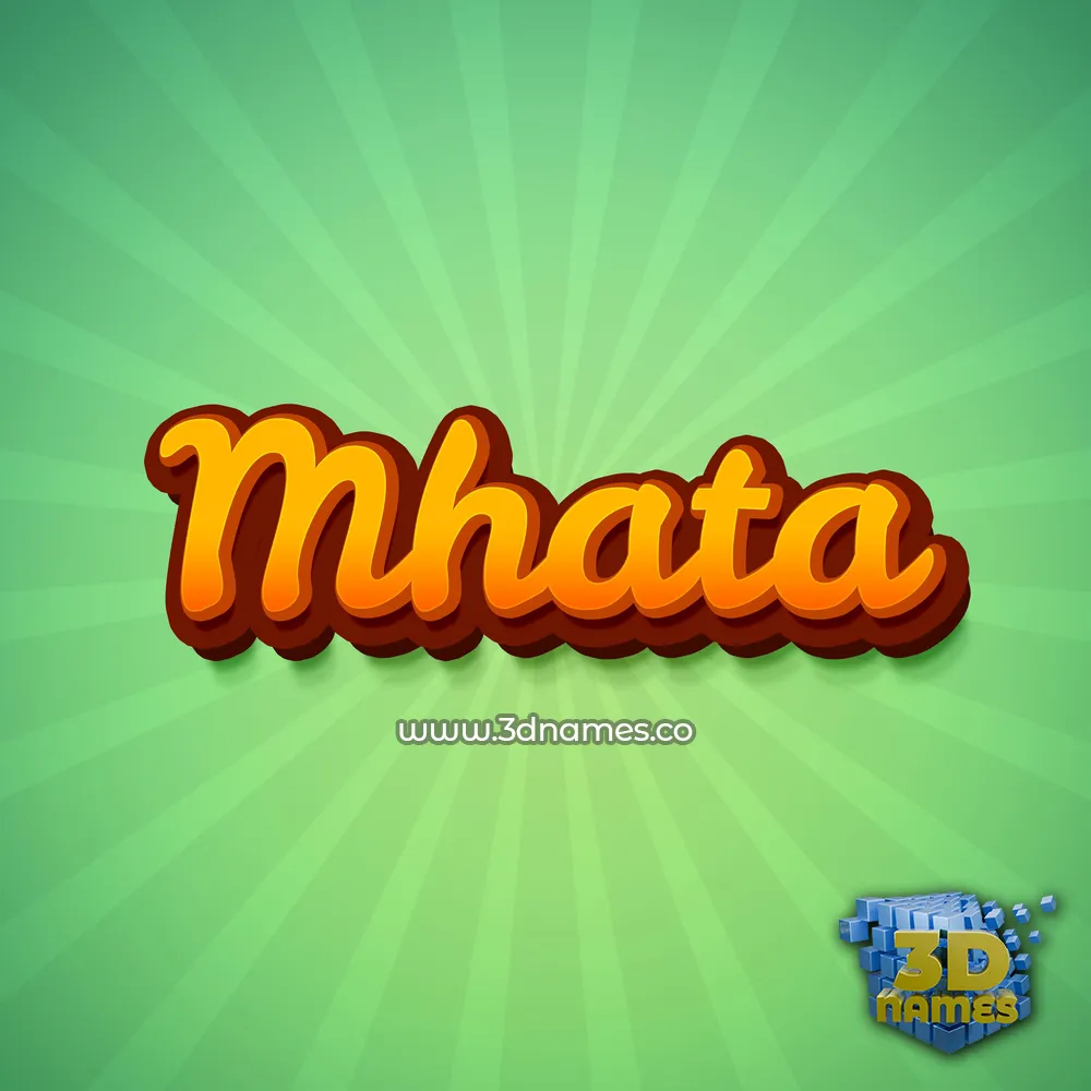 mhata in Green Rays style - 3D name wallpaper