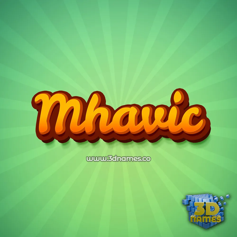 mhavic in Green Rays style - 3D name wallpaper