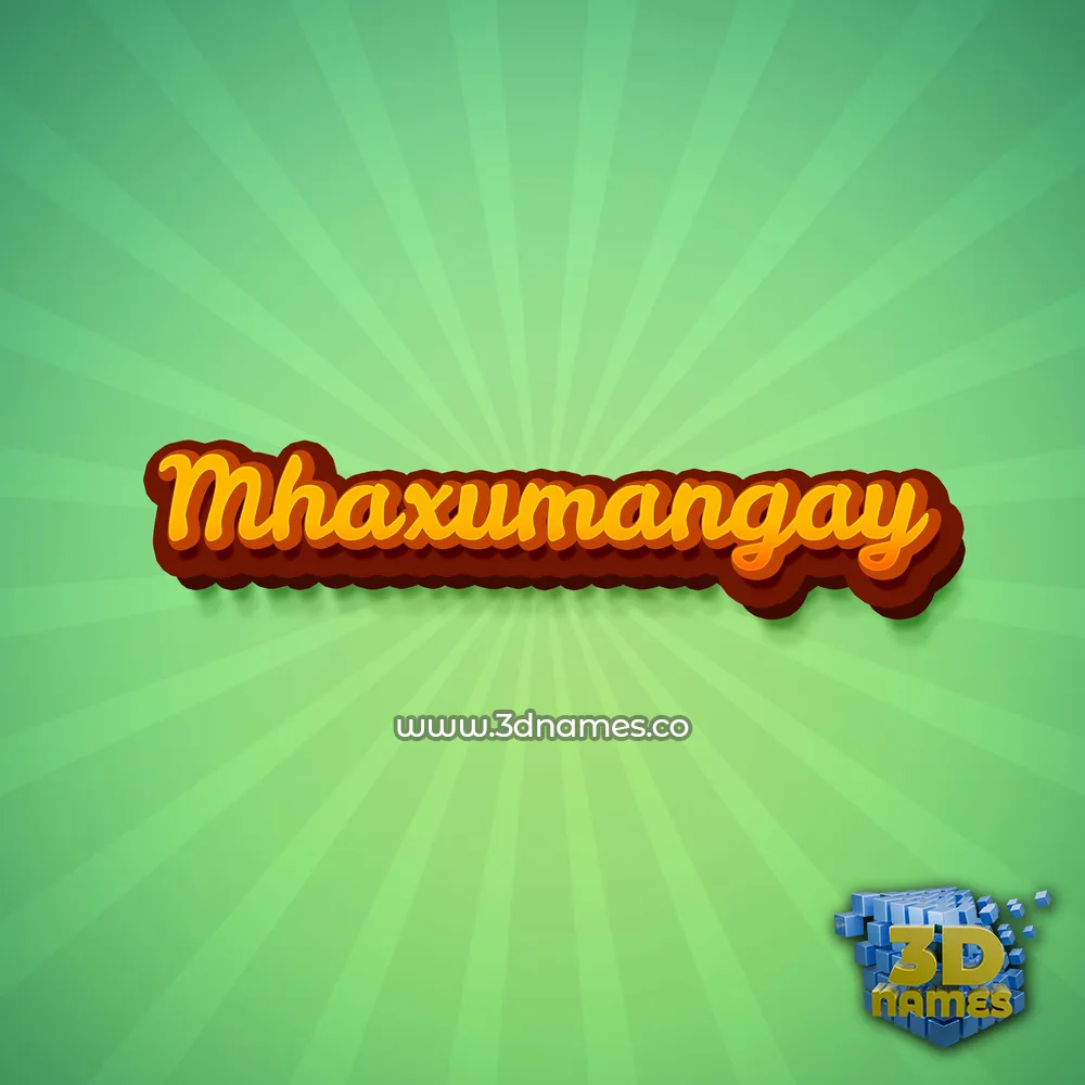 mhaxumangay in Green Rays style - 3D name wallpaper