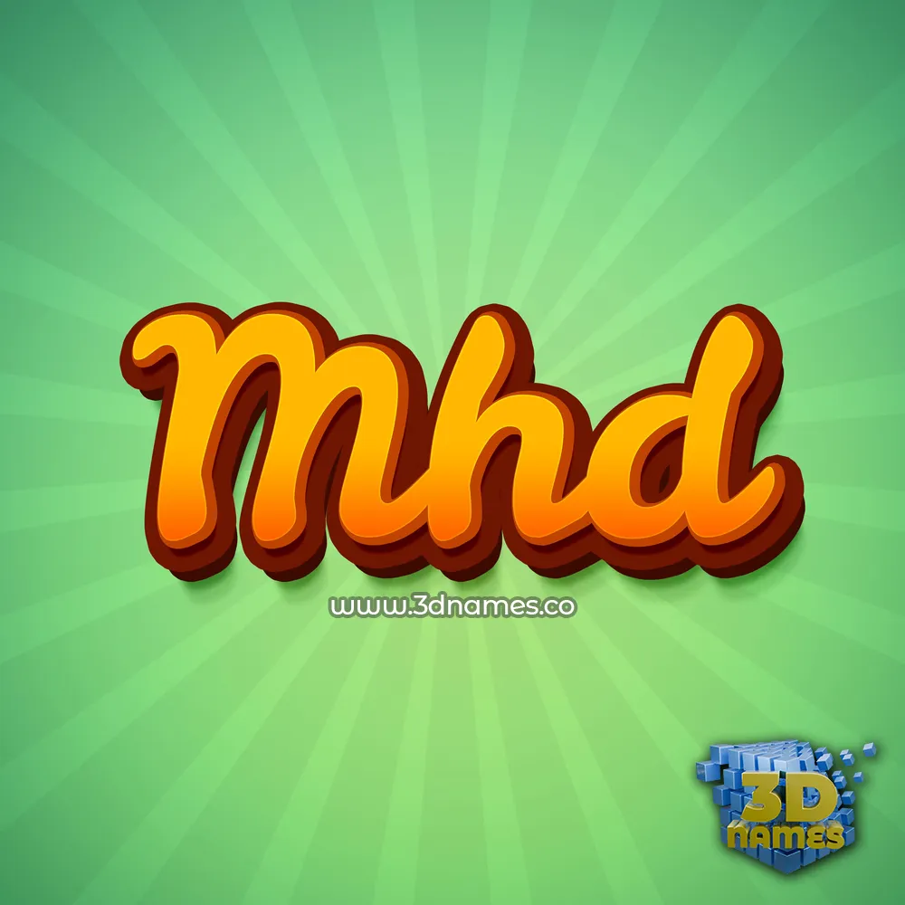 mhd in Green Rays style - 3D name wallpaper
