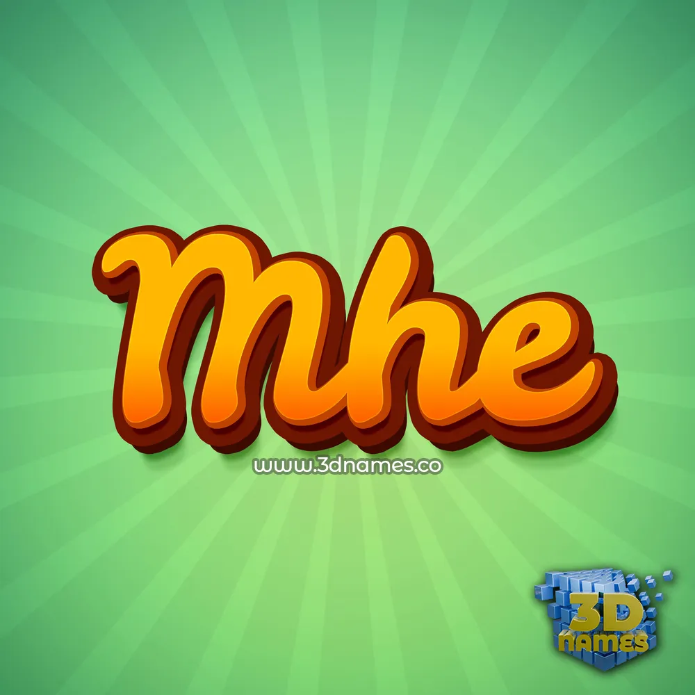 mhe in Green Rays style - 3D name wallpaper