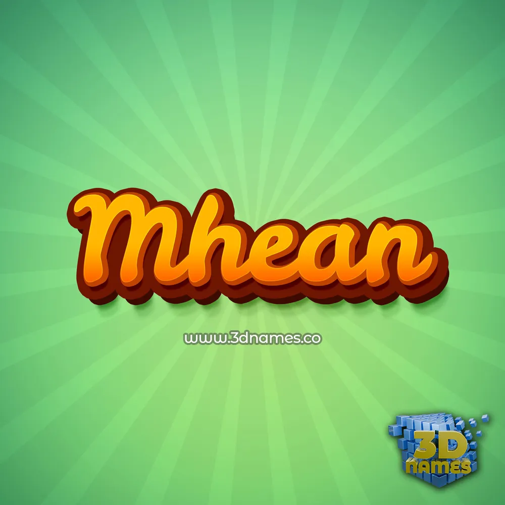 mhean in Green Rays style - 3D name wallpaper