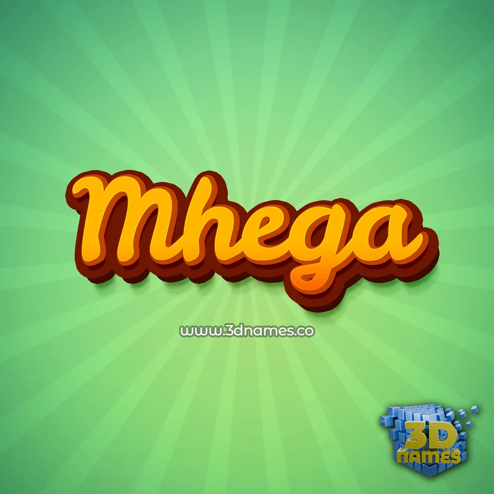 mhega in Green Rays style - 3D name wallpaper