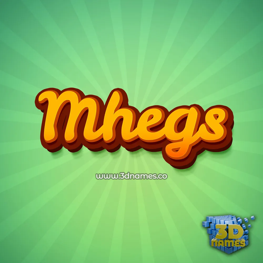 mhegs in Green Rays style - 3D name wallpaper