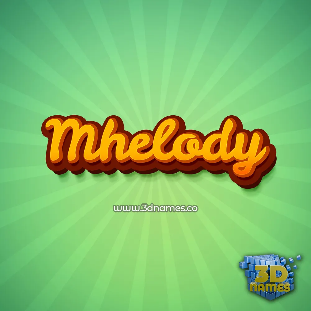 mhelody in Green Rays style - 3D name wallpaper