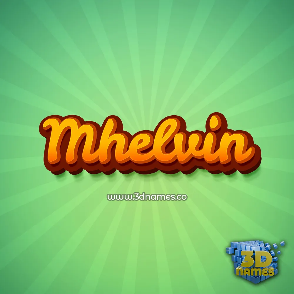 mhelvin in Green Rays style - 3D name wallpaper