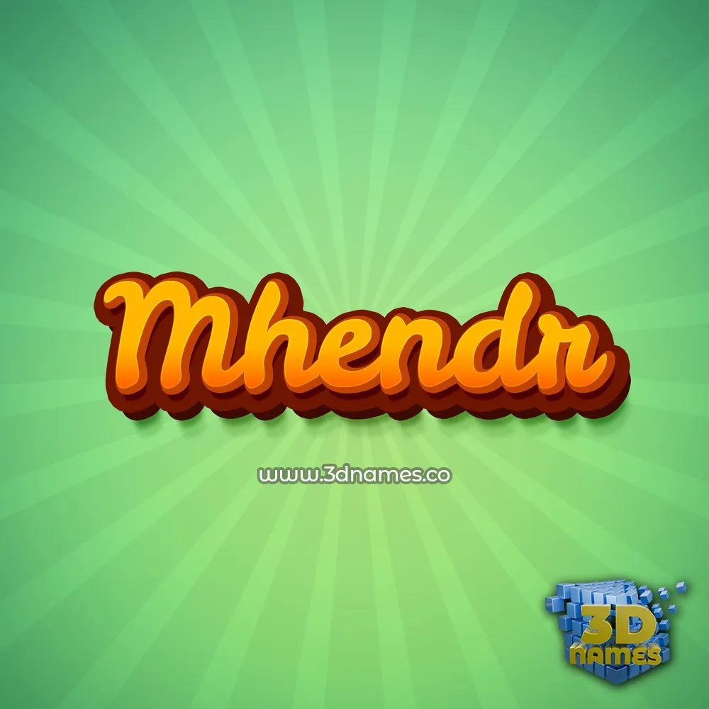 mhendr in Green Rays style - 3D name wallpaper